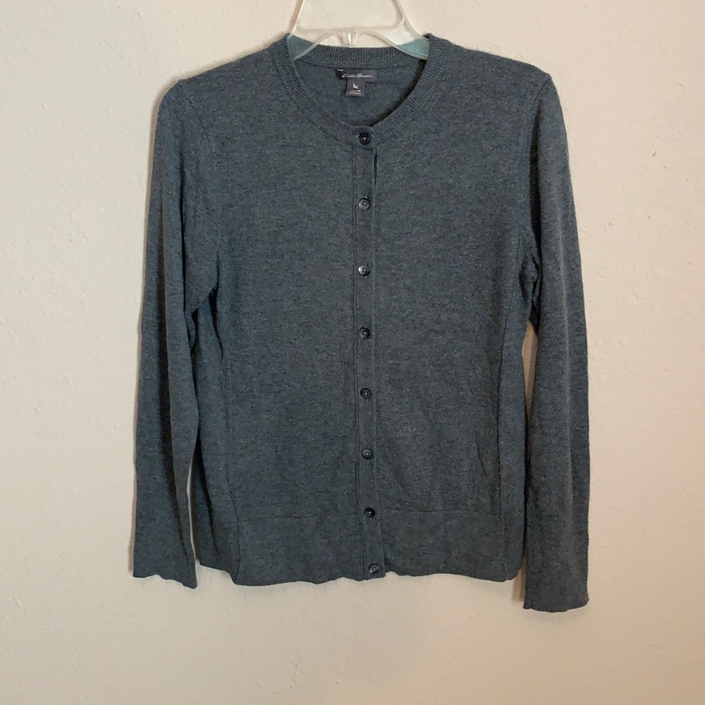 Eddie Bauer Button Cardigan- Gray